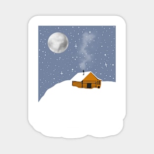 Cozy Winter Cabin Magnet