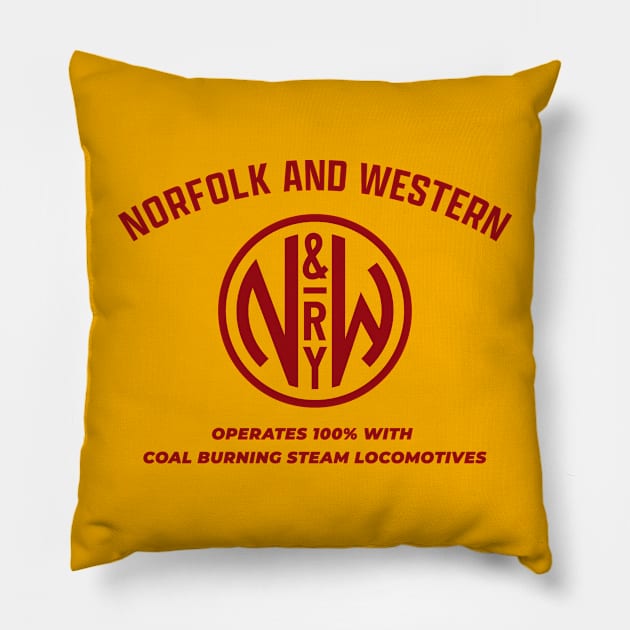 NORFOLK AND WESTERN RAILWAY Pillow by BUNNY ROBBER GRPC