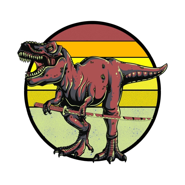 Samurai T-rex by notmejulian