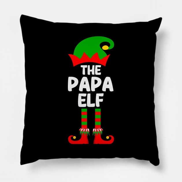 Papa Elf Matching Family Group Christmas Party Pajama Pillow by DragonTees