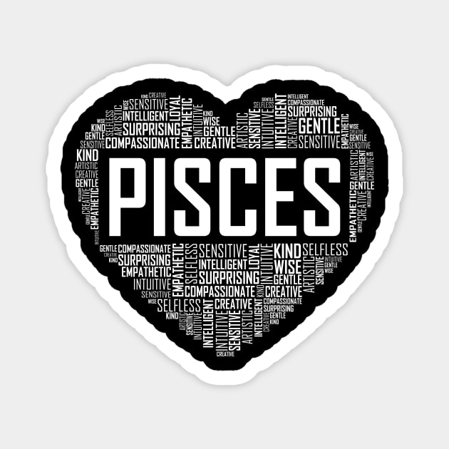 Pisces Zodiac Heart Magnet by LetsBeginDesigns