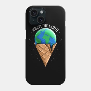 Ice Cream Cone With Melting Ice Cream Ball For Earth Day Phone Case