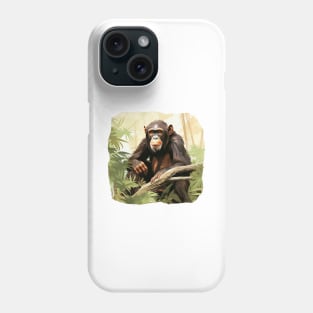 Cute Chimpanzee In Jungle Phone Case