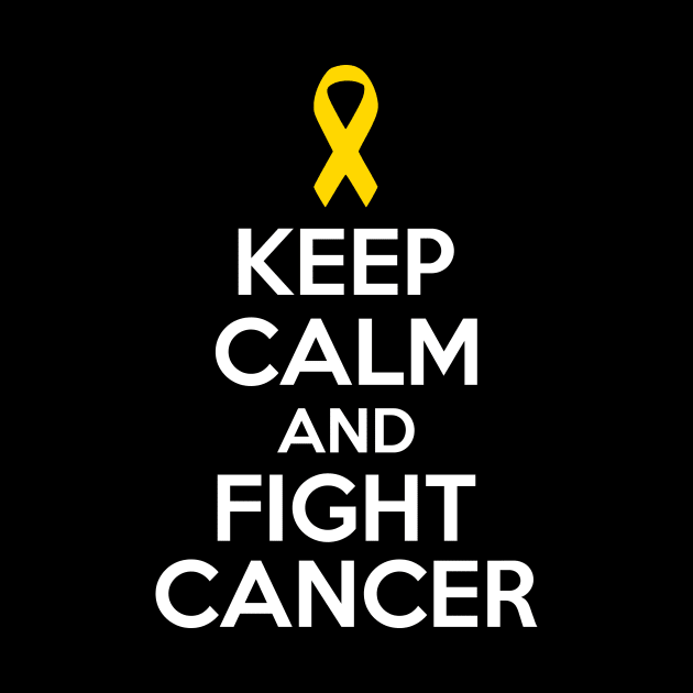 Keep Calm and Fight Cancer - Gold Ribbon by jpmariano