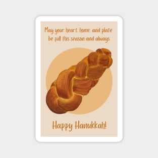 Hand-Drawn Challah Hanukkah Card Magnet