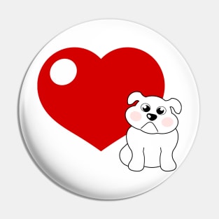 Big heart for little bulldog Pin