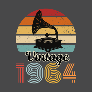 Vintage 1964 | Vintage Born In 1964 Retro 60th Birthday,A cLASSIC Gramophone Design T-Shirt