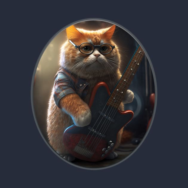 Musician Cat Bass Guitar by MusicianCatsClub