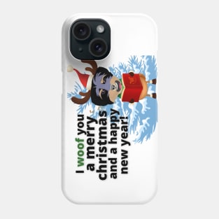 I woof you a merry christmas! Phone Case