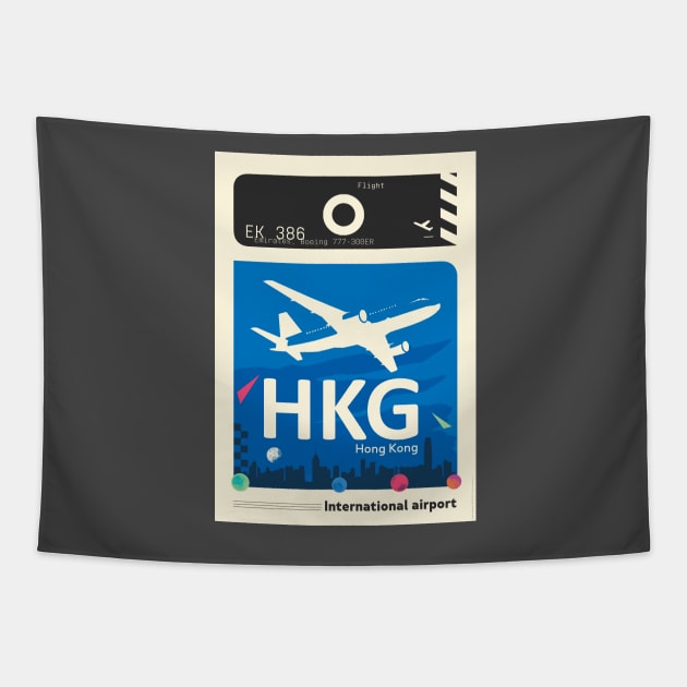 HKG HongKong airport code Tapestry by Woohoo