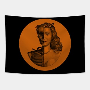 Halloween Memento Mori Amor Fati Black & Orange Tapestry