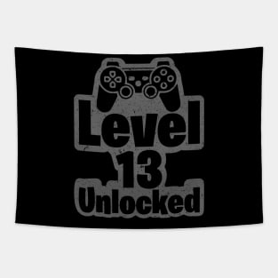 Level 13 Unlocked 13th Birthday 13 Years Old Gift Funny Birthday Gift Tapestry