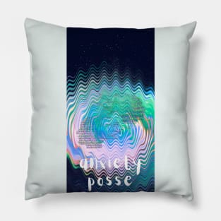 Whimsical Lines, static, color melt, pastel Rainbow. Anxiety Posse-Collection Pillow