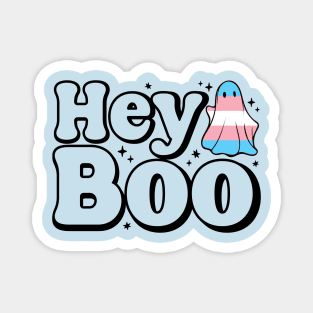 Hey Boo trans pride halloween ghost Magnet