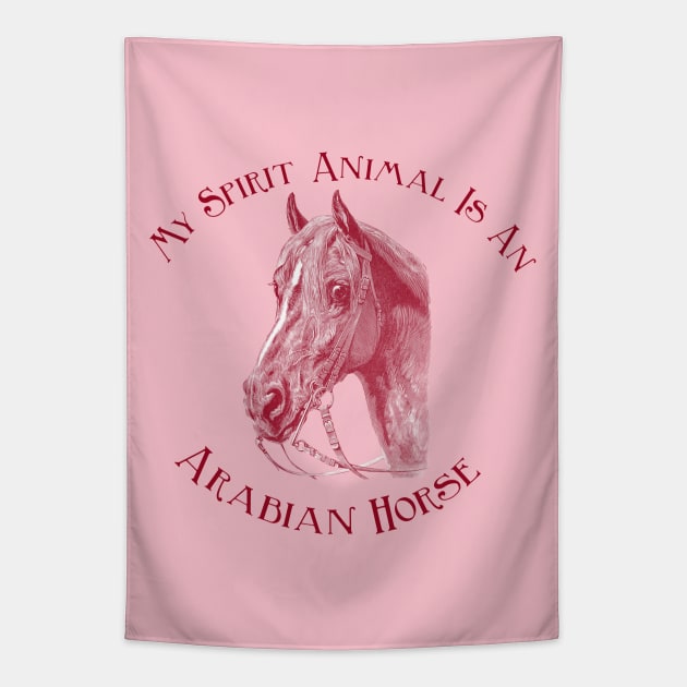 Arabian Horse - Pink Tapestry by Biophilia