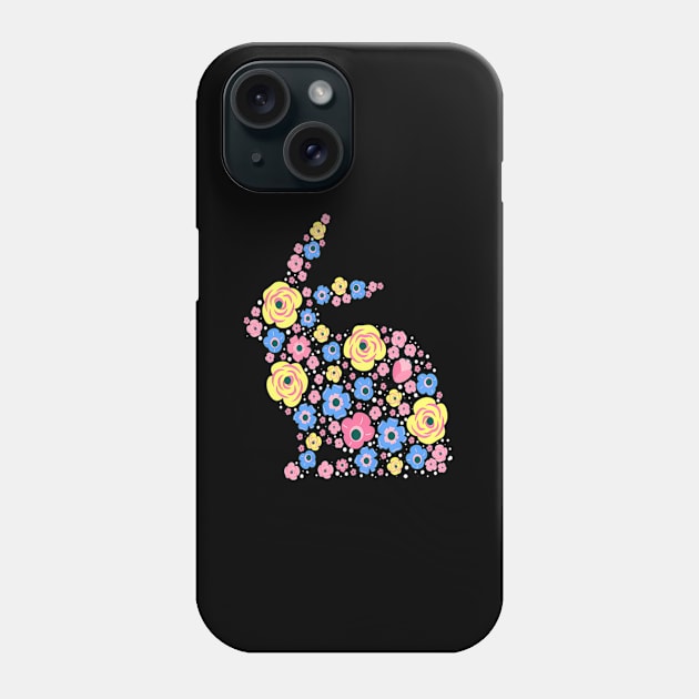 Floral Easter Bunny Spring Flowers Rabbit Phone Case by klei-nhanss