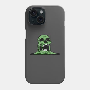 Lime green melting skull Phone Case