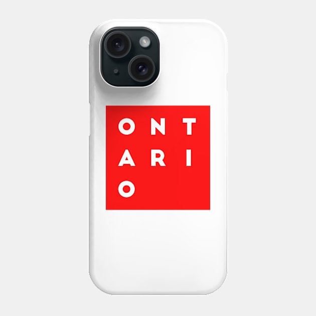 Ontario | Red square, white letters | Canada Phone Case by Classical