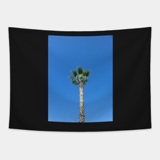 Single Palm Tree with Blue Sky Tapestry