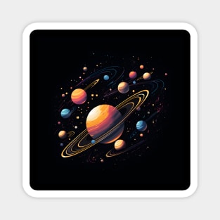 Landscape Illustration Spaceship Magnet