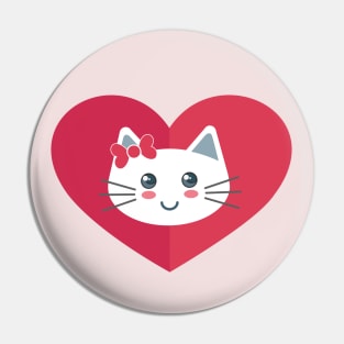 Cute cat in my heart Pin