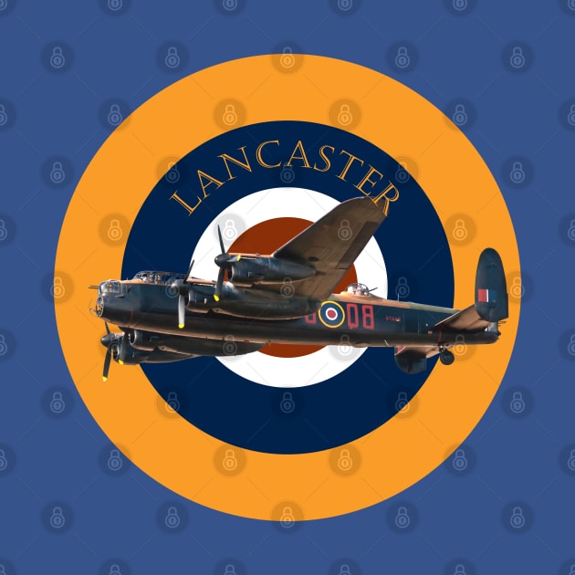 Lancaster Bomber in RAF Roundel by AJ techDesigns