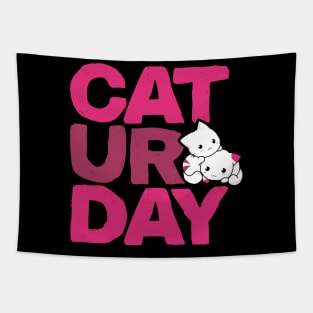 Caturdays Cute Cat weekend lover Tapestry