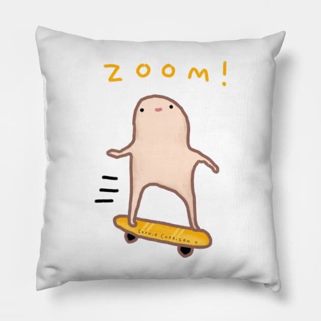 Honest Blob - Zoom! Pillow by Sophie Corrigan