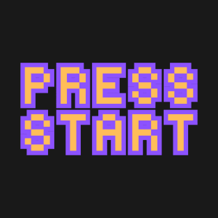 Vintage Video Game Press Start Design T-Shirt