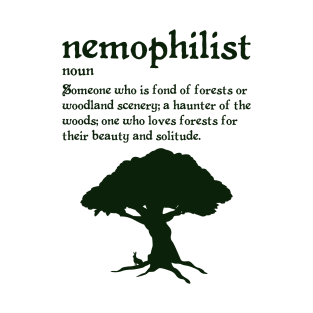 Woodland Forest Lover Loves Trees Woods Nature Nemophilist Dictionary Term Oak Tree Hare T-Shirt