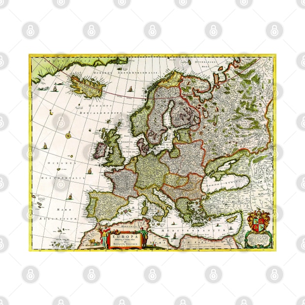 Nicolas Visscher - Europe Map 1660 - Ancient Worlds by Culturio