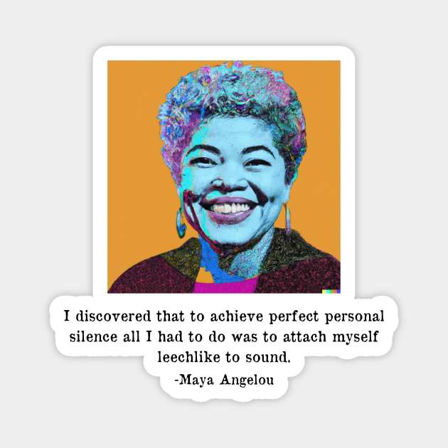 Maya Angelou Silence Quote - Famous Writer Quotes Magnet by WrittersQuotes