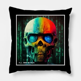 terminator coloreted skull Pillow