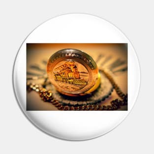 The Golden Train of Time Pin