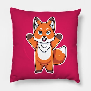 cute fox cartoon illustration vector Pillow