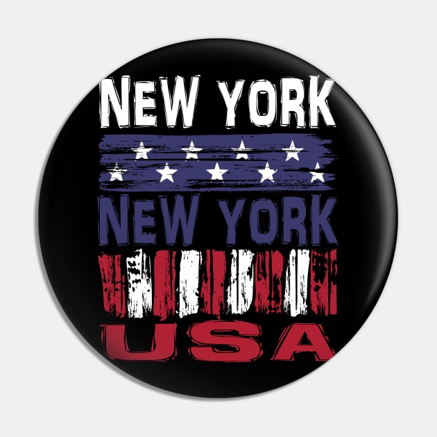 New York New York USA T-Shirt Pin by Nerd_art