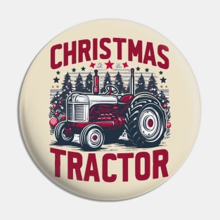 Festive Farming Joy Christmas Tractor Edition Pin