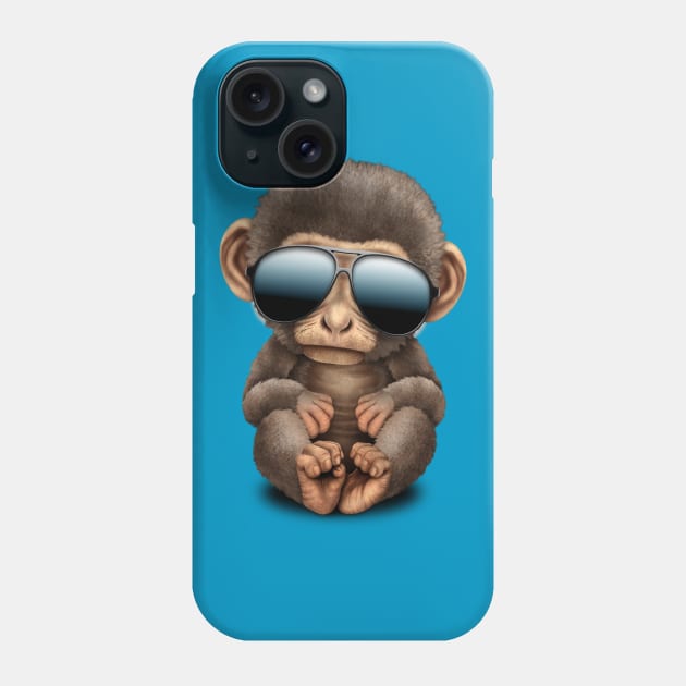 Cute Baby Monkey Wearing Sunglasses Phone Case by jeffbartels