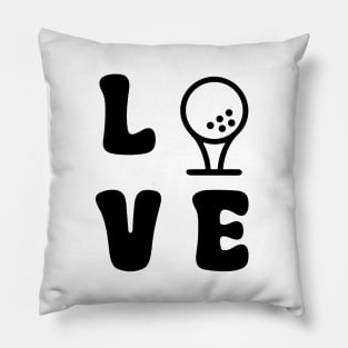 Love Golf Black Pillow