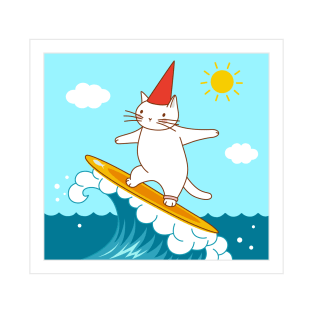 White Cat’s postcards: ride the wave T-Shirt