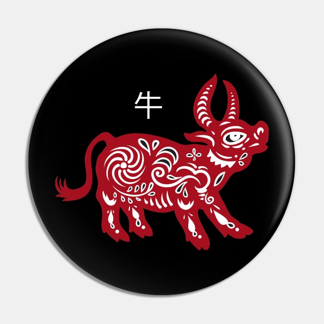 Year Of The Ox Pin by SpottydoggCreatives