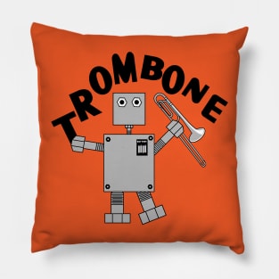 Trombone Robot Text Pillow