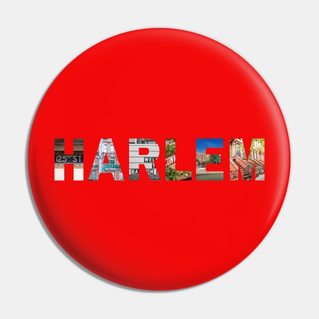 Harlem Texted Based | Picture Neighborhood Sightseeing Design Pin by Harlems Gee