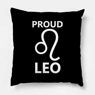 Proud Leo White Pillow