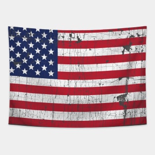 4th of July, Retro Vintage American Flag Tapestry