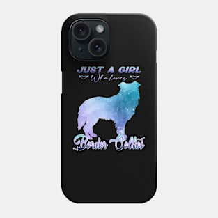 Just A Girl Who Loves Border Collies Play in Nature's Canvas on Tee Phone Case