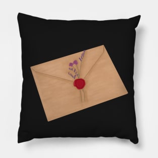 Envelope waxed sealed with flowers Pillow