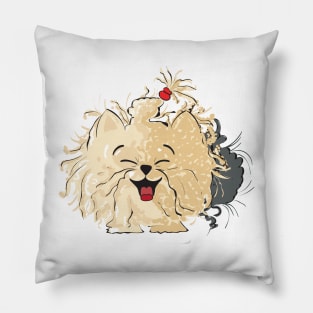 Tousled yorkie Pillow