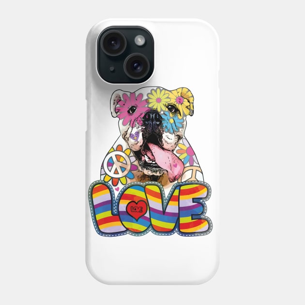 Peace Love Bulldogs Phone Case by PrettyPittieShop