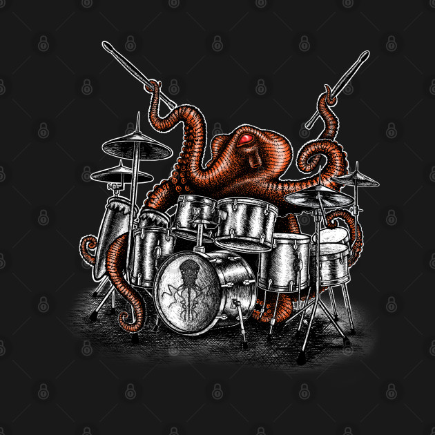 Octopus playing drums musician by Artardishop